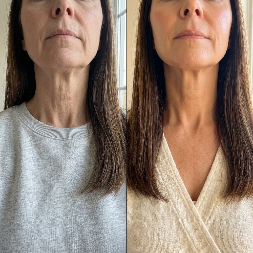 Jawline and neck, side angle